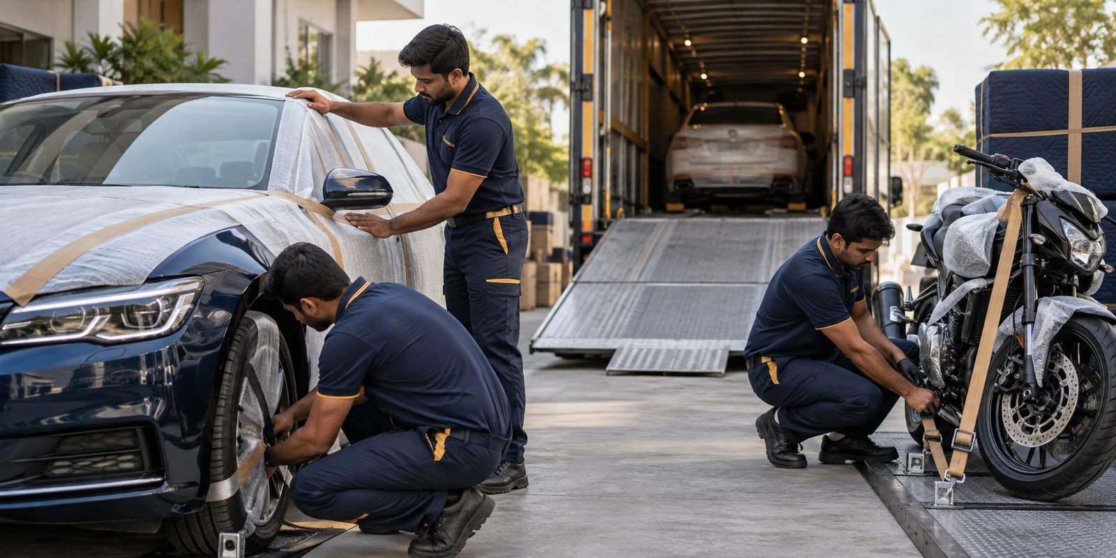 Car and bike transportation preparation
